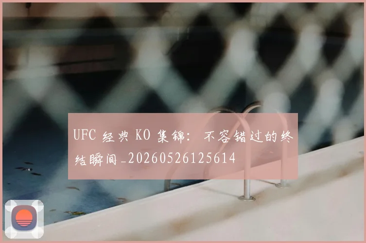 UFC 经典 KO 集锦：不容错过的终结瞬间_20260526125614